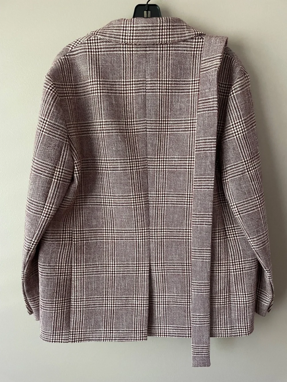 MAJE Double-Breasted Prince of Wales Checked Belted Coat Jacket FR 40 US 8 NWT - Picture 6 of 6